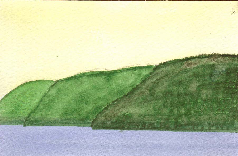 "Shoreline", watercolor by Fred Murphy (July 2000)